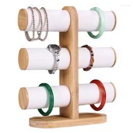 Jewelry Pouches Mordoa Bamboo Bracelet Display Stand Watch Storage Rack Counter Props