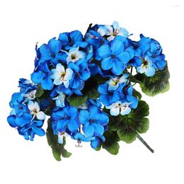 Decorative Flowers Fake Begonia Flower Realistic 9 Heads Table Centrepiece Garden Porch Window Box Artificial Home Office Wedding Decoration