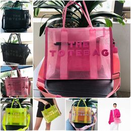 Designer Small Bag Macaron Candy Color Beach Bag Brand Summer Large Capacity Handbag Mesh Alphabet Portable Fashion Lightweight Women's Bag 230620