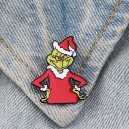 Brooches MD312 DMLSKY Cartoon Monster Brooch Metal Badge Women And Men Enamel Pins Clothes Shirt Collar Pin Gifts