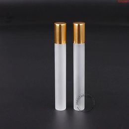 Wholesale 100pcs/Lot 10ml Glass Perfume Bottle Empty 10g Essential Oil Cosmetic Container Small Refillable Pot Glod Lid 1/3OZhigh quant Msae