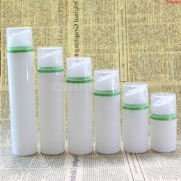Airless Pump Bottle Transparent Cap Green Edge Makeup Lotion Serum Liquid Foundation Empty Cosmetic Containers 10pcs/lothigh quantlty Monrr