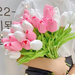 Decorative Flowers Tulip Artificial Home Garden Decor Foam Tulips Fake Flower Bridal Bouquet Pography Props Wedding Decoration Supplies