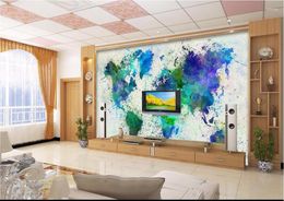 Wallpapers Custom 3D Wallpaper For Walls 3 D Murals Simple Watercolor Graffiti Background Wall Decoration Painting