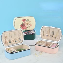 Jewellery Boxes Portable printing Earrings Rings Necklace Storage Case Bracelet Jewellery Box Organiser Display Travel Leather Storage Jewellers 230620