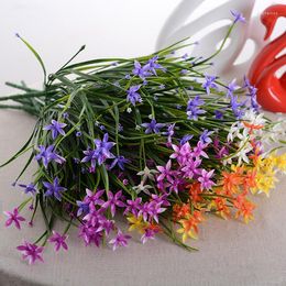 Decorative Flowers Green Grass Plants Orchid Artificial Flower Colourful Babysbreath Bouquet