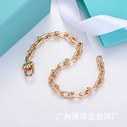 Original brand Counter quality TFF brass gilded Savi same U-shaped bracelet lock chain metal texture cold wind horseshoe couple With logo N738