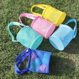 Storage Bags Foldable Mesh Beach Bag Outdoor Kids Toys Children Sand Away Protable Clothes Toy Organiser Bucket