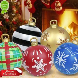 New 60CM Christmas Inflatable Ball Decoration for Home Outdoor Xmas Tree Ornament Big PVC Christmas Toy Ball 2023 New Year Kids Gift