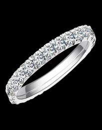 AEW Solid 14K 585 Weißgold 12ctw 2mm DF Color Moissanit Eternity Ehering Moissanit Ring für Damen Damen Ring J01123094027