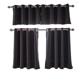 Curtain YOUZI Kitchen Blackout Curtains Set Soft Heat Light Blocking Short Drapes For Living Room Bedroom