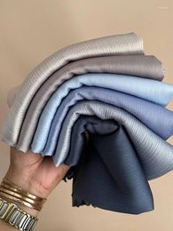 Ethnic Clothing 180x75cm Hijabs Silk Solid Color Shawls Headband Scarves Scarf Pleated Crinkled Satin Wrap Muslim Women Veil Ladie