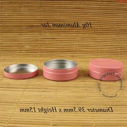 50pcs/Lot Promotion 10g Pink Cream Jar Cute Aluminium Cosmetic Bottle 1/3OZ Women Empty Refillable Balm Vial Small Ointment Vialhigh qua Dkwm