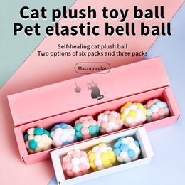 Cat Squeaky Ball Toy Dog Toy Wool Bell Tease Cat Toy Colorful Interactive Toy Gift Box Containing Pet Supplies Cat Accessories