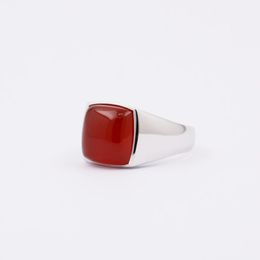 Cluster Rings Sterling Silver Red Onyx Signet Ring For Men