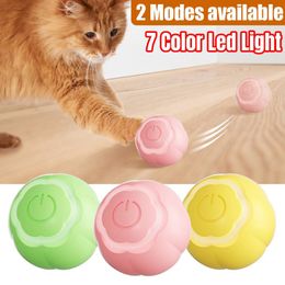 New Electric Smart Cat Toys 7 Colour LED Light Automatic Rolling Ball Cat Toys Training Self-moving Kitten Toys Pet Accessories