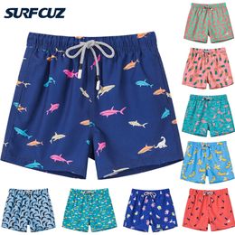 Shorts SURFCUZ Boys Swim Trunks Quick Dry Boy's Beach Board Shorts Toddler Swimwear Kids Bathing Suit Swimsuit Children Swim Shorts 230620