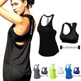Yoga Outfit Yuerlian Quality 15% spandex Fitness Sports Yoga Shirt Quickly Dry Sleeveless Running Vest Workout Crop Top Female T-shirt 230621