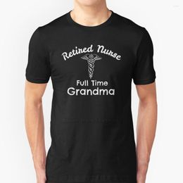 Men's T Shirts Retired Full Time Grandma Retirement Gift Hip Hop T-Shirt Cotton Tshirts Men Tee Tops