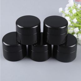 wholesale 500pcs 10g black plastic jars small round cream 10ml cosmetic bottle make up jarhigh qualtity Insgd