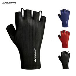 Cycling Gloves Liteskin Iceborn Cycling Gloves Half Finger Road Bike MTB Outdoor Sport Gym Riding Men Women Silicon Quick Dry Fiber Lycra 230620