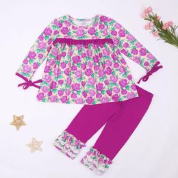 Clothing Sets Arriving 1-8T Kids Outfits Baby Girl Clothes Set 2pcs Toddler Suit Floral Bodysuit Long Sleeve Lace Pants Children's