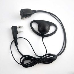 TK01 Large Iron Clip D Hanging Earphones Comfortable Tour Guide Security Traffic Police Black Large Transmitting Button Interphone Earphones