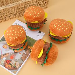 Pet dog toys Popular Funny Squeakers Squeak Plush toys Pet Dogs Burger Toy Training Playing Chewing for Puppies cat
