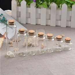 50pcs 10ml 15ml 20ml 25ml 30ml 40ml Glass Bottles with Cork Empty Jars Containers Vial Crafts Free Shippinghigh qualtit Wgcxj