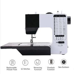 Other Hand Tools Sewing Machine Portable Handy Mini Replaceable Presser Foot 40 Stitches Overlock Knitting Start Button Electrec With Pedal Table 230620