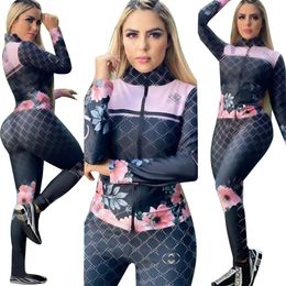 Womens tracksuits sports Spring Fall 2 pics set fashion casual Jackets Pants letter printing vacation matching Sweatershirts Trousers clothing