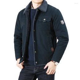 Men's Jackets 2023 Winter Men Cotton Chaqueta Casual Solid Fashion Vintage Fleece Warm Jacket Coats M-5XL Military