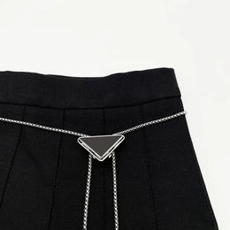 Triangle Chain Belt Womens Designer Waist Chains Silver Luxury Lady Belts Casual Skirt Accessories Fashion Necklace Adjustable