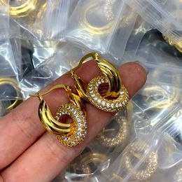 New designed TRIOMPHE Arch love GOLD HOOPE EARRINGS IN BRASS WOMEN EAR STUDS Designer Jewellery CE LINE90116889