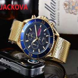 Top Model luxury Montre De Luxe quartz Watch Men Big 44mm Stainless steel President Mens Male Wristwatches All Sub Dials Working250B