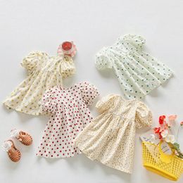 Girl Dresses Baby Girls Dress Toddler Floral Printed Kids Cotton Beach Costume 2023 Summer Children's Korean Style Clothing