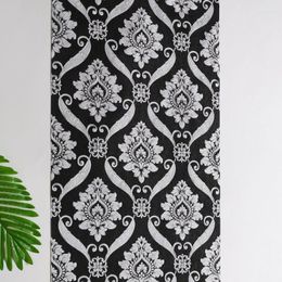 Wallpapers Luxury Black Silver Damask 3d Embossed Wallpaper Metallic Pvc Wall Paper Roll Bedroom Living Room Cover Mural Floral