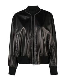 Womens Jackets Brunello Black Beige Autumn and Winter Cucinelli Short Leather Jacket