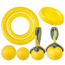Dog Flying Discs Bite Resistant Eva Floating Water Training Ball Pet Pull Ring Molar Chewing Toys For Big Large Dog Outdoor Game