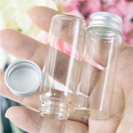 22*60*14mm 14ml Glass Bottles With Metal Cap Empty Small Wishing Bottle Vials Jars 100pcslothigh qualtity Tpwwt