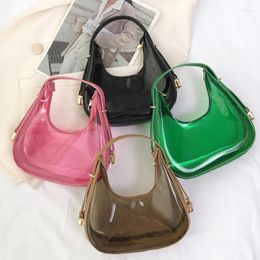 Evening Bags Fashion Clear Jelly Underarm Bag With Zipper Women's Mini Shoulder All-match Handbag Luxury Designer Sactchel