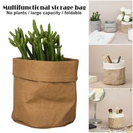 Planters Pots Retro Fabric Flower Pot Cover Storage Basket Storage Can Wash Flower Basket Creative Desktop Plant Bag Home Decoration R230621