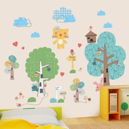 Wall Stickers DIY Cartoon Tree Kids Room Decor Aesthetic Large Mural Nursery Decoration Bedroom Self Adhesive Wallpaper