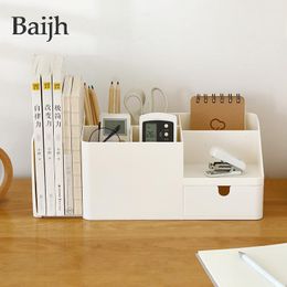 Storage Holders Racks ABS Desk Office Organizer Stickers Bins Holder Desktop Pencil Pen Sundries Stretchable Box Stationery School Supplies 230621