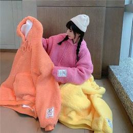 Coat Large Hooded Sweater for Women In Autumn and Winter 2023 Korean Version Loose Plush Thickened Imitation Lamb Top 230620