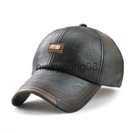 Ball Caps JAMONT Versatile Men Leather Baseball Cap Wholesale Spring Hat x0621