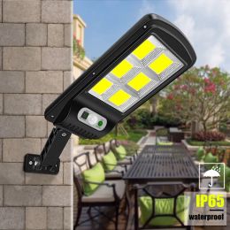 Umlight1688 Solar Street Lights Outdoor Waterproof Motion Sensor Wall LED Lamp with 3 Lighting Mode Solar Powered Lights for Garden 23 LL
