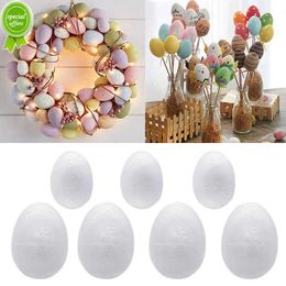New 50pcs Easter Decor White Foam Eggs Easter Party Supplies Kids Favours Gifts Toy DIY Craft Hanging Easter Decorations For Home