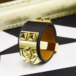 Bangle Winter trend brand Jewellery for men women hip hop rock Liudin large cuff bracelet real leather Colourful casual bracelet pop 230620