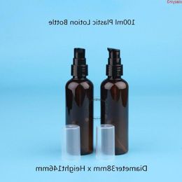 40pcs/Lot Wholesale Amber Plastic Lotion Pump Bottle 100ml PET Cosmetic Refillable Container 10/3OZ Pot Shampoo 100g Packaginghigh quan Kjje